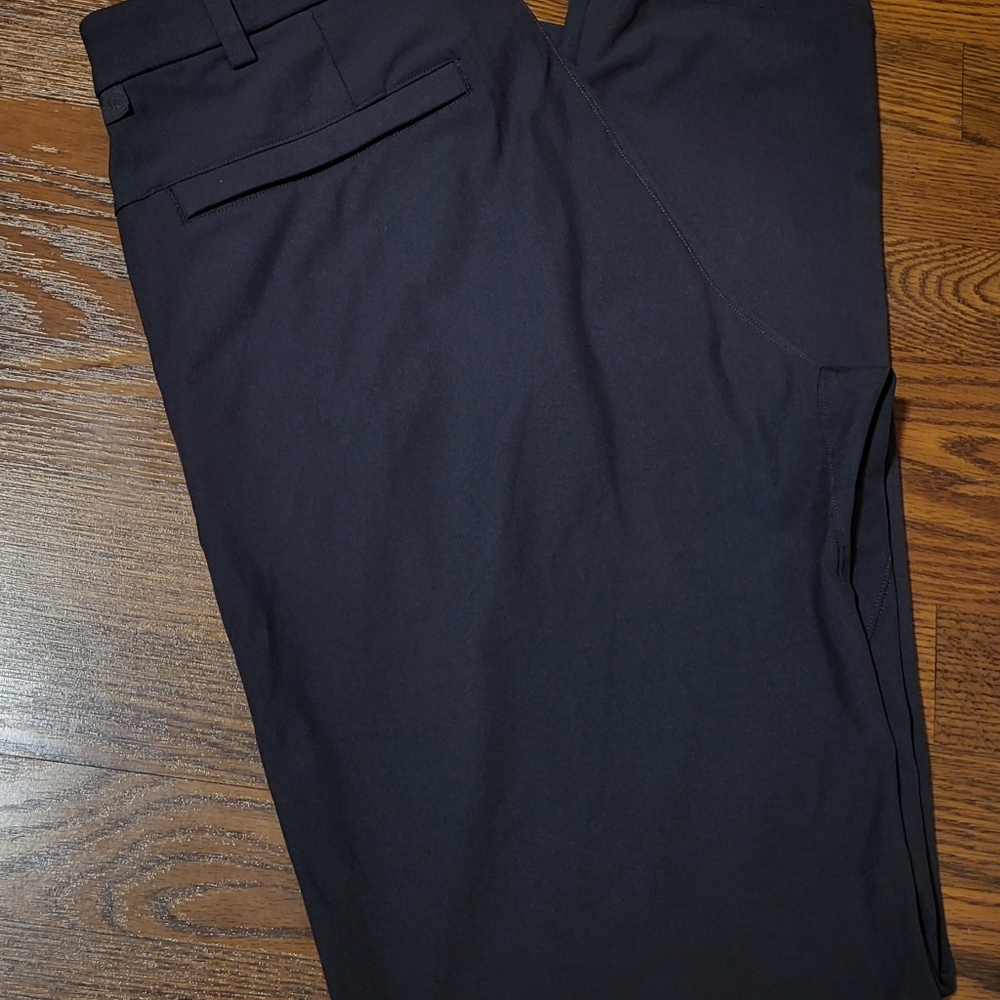 Mens Navy Blue Lululemon Casual Classic Fit ABC Trousers Chino Dress Pants Sz 33 - Picture 2 of 7